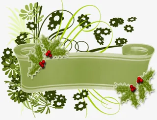 卡通绿色空白文字框免抠