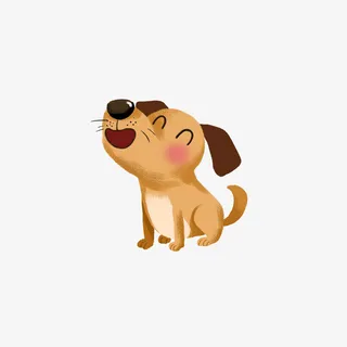 手绘微笑卡通小狗免抠