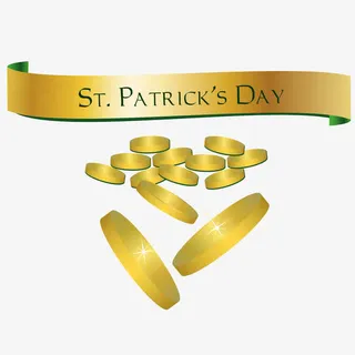 金色渐变飘带免抠