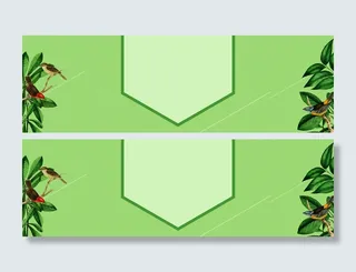 春天扁平清新绿色电商海报背景高清