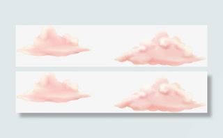 粉色清新云朵免抠