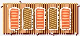 咖啡色美味日本料理免抠