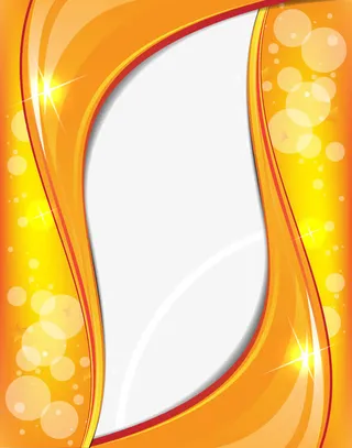 橙色光点曲线边框免抠