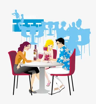 酒吧喝酒的男女免抠