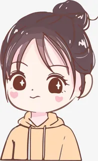 可爱丸子头女孩免抠