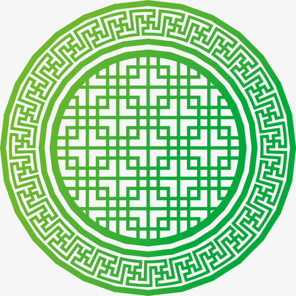中式圆形边框PNG图片免抠