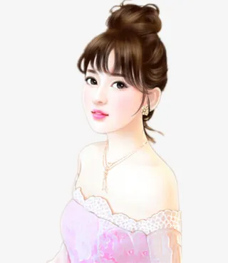 手绘美丽三八节女生免抠