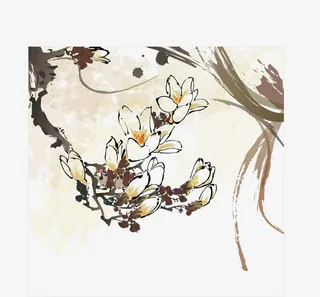 水墨花纹底纹免抠