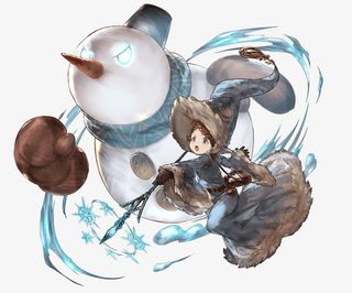 卡通冰雪魔法师少女雪人免抠