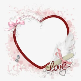 心形边框相框情人节主题免抠
