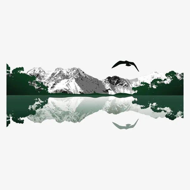 水墨山水风景免抠