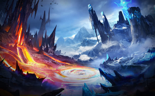 魔幻冰与火炫酷场景免抠