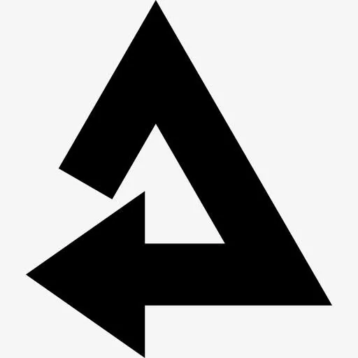 顺时针旋转的三角形箭头图标免抠