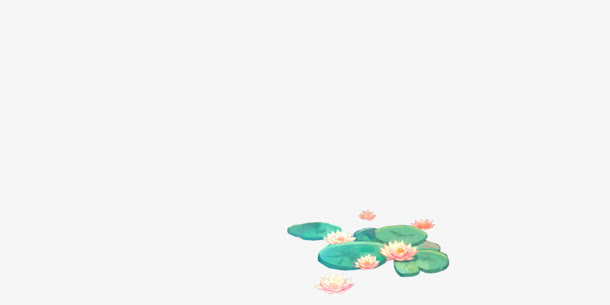 手绘荷花 荷叶免抠