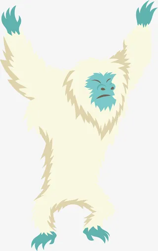 黄色卡通雪怪免抠