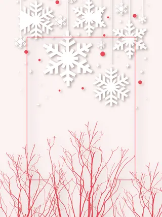 卡通冬天下雪雪花高清