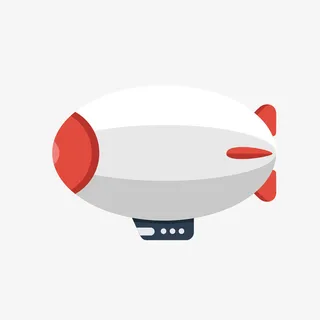 矢量手绘卡通空中飞艇免抠图PNG免抠