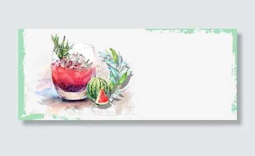 饮品手绘蓝色海报免抠