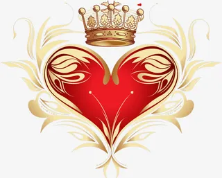 皇冠红心古风装饰免抠