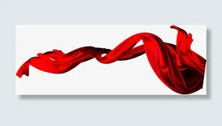 红色飘舞丝带招聘免抠