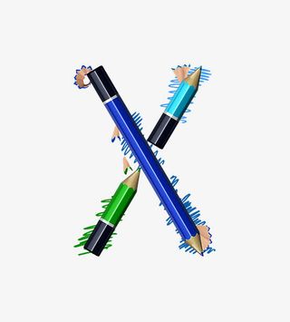 铅笔字母x免抠