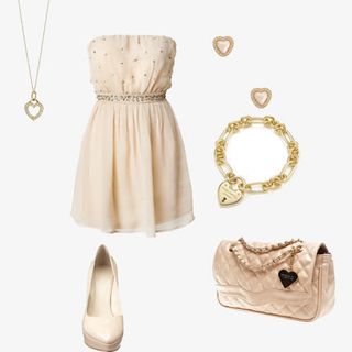 粉色公主抹胸小礼群免抠