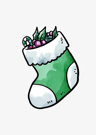 美丽圣诞可爱卡哇伊袜子3免抠