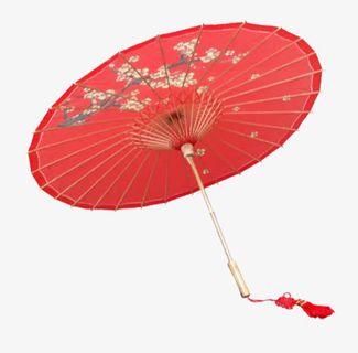 分水油纸伞红色梅花装饰伞免抠 分水油纸伞红色梅花装饰伞免抠