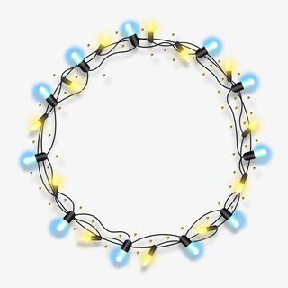 圣诞彩灯圆形边框设计图免抠