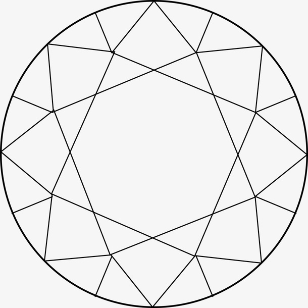 圆形手绘钻石图免抠