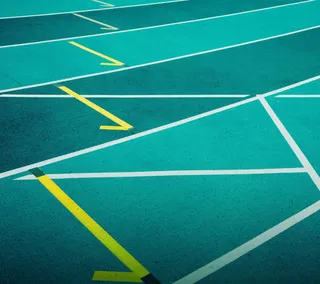 蓝色赛场箭头赛跑免抠