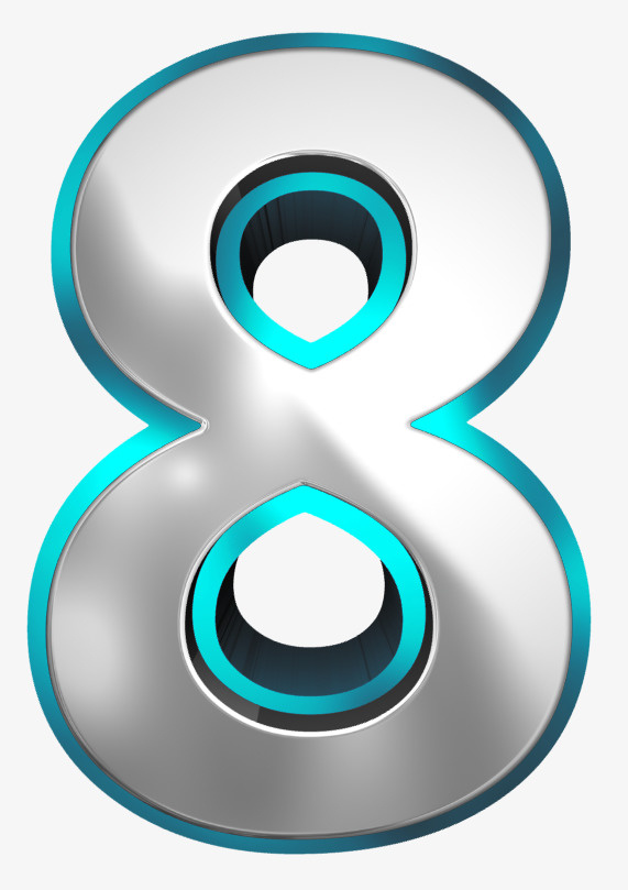 金属效果数字8免抠