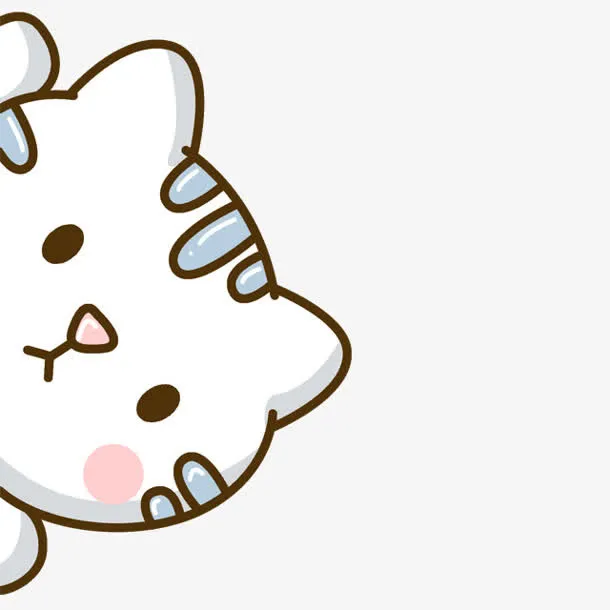 卡通萌猫咪观望免抠