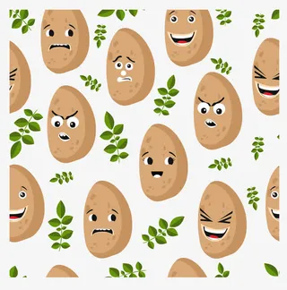 卡通土豆无缝背景图