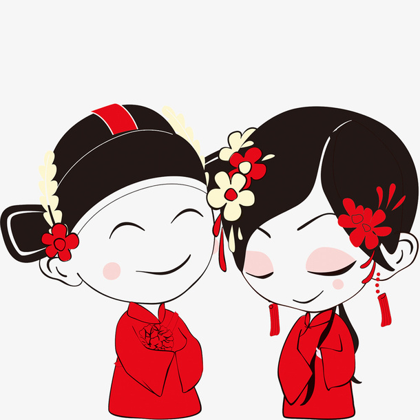 卡通新婚的人物设计免抠