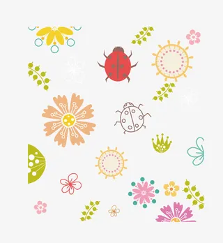 矢量瓢虫底纹免抠