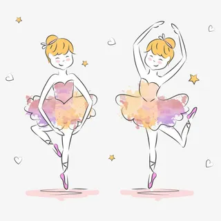 矢量芭蕾舞免抠