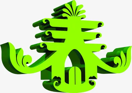 卡通春天立体艺术字免抠
