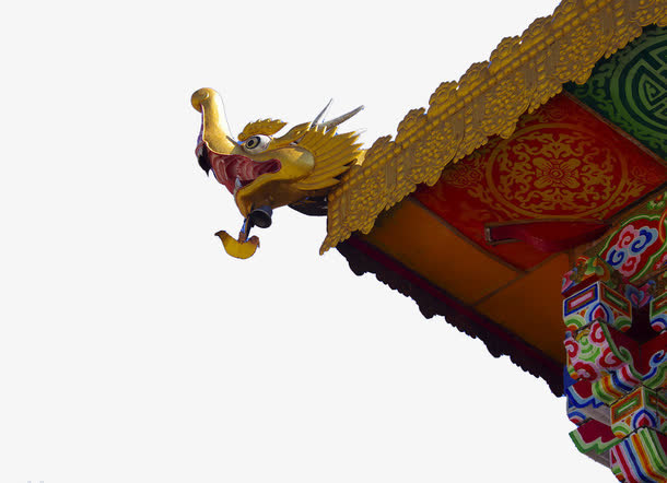 藏族寺庙屋檐矢量免抠