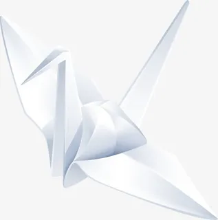 白色千纸鹤卡通海报背景