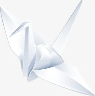 白色千纸鹤卡通海报背景
