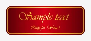 矢量欧式卡片英文红色标签免抠