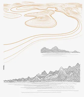 线条国画风元素免抠