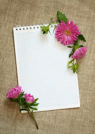 麻布上的菊花本子免抠