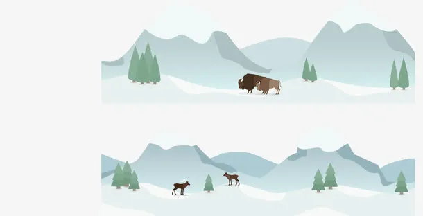 矢量图冰天雪地免抠