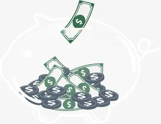 透明的小猪存钱罐矢量免抠