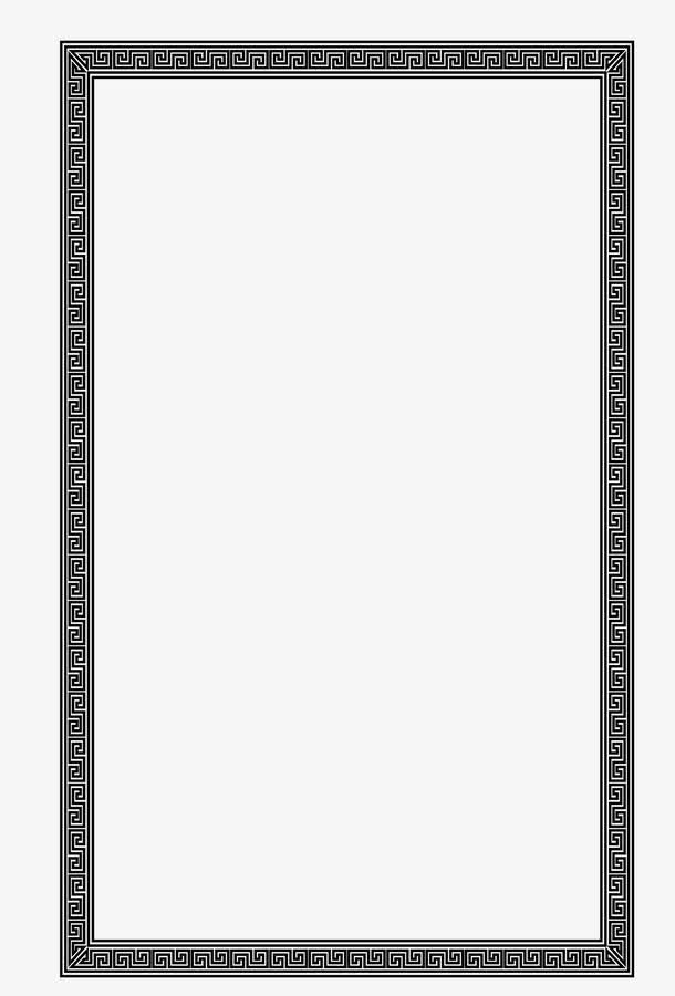 黑色中国花纹边框免费免抠
