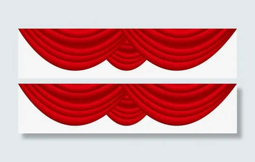 红色幕布垂帘免抠