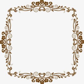 方形花纹边框PNG矢量元素免抠