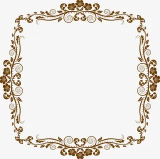 方形花纹边框PNG矢量元素免抠